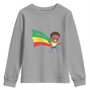 Juneteenth 1865 Cool Melanin Black Boys Kids Youth Sweatshirt TS09 Sport Gray Print Your Wear