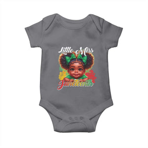 Juneteenth 1865 Little Miss Cute Melanin Black Girls Kids Baby Onesie TS09 Charcoal Print Your Wear