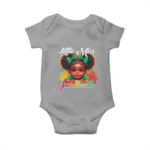 Juneteenth 1865 Little Miss Cute Melanin Black Girls Kids Baby Onesie TS09 Sport Gray Print Your Wear