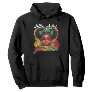 Little Miss Juneteenth Hoodie Cute Melanin Black Girls Kids TS09 Black Print Your Wear