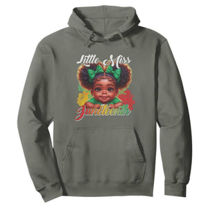 Little Miss Juneteenth Hoodie Cute Melanin Black Girls Kids TS09 Military Green Print Your Wear