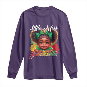 Juneteenth 1865 Little Miss Cute Melanin Black Girls Kids Long Sleeve Shirt TS09 Purple Print Your Wear
