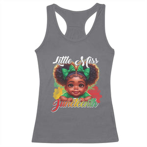 Juneteenth 1865 Little Miss Cute Melanin Black Girls Kids Racerback Tank Top TS09 Charcoal Print Your Wear