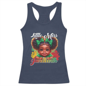 Juneteenth 1865 Little Miss Cute Melanin Black Girls Kids Racerback Tank Top TS09 Navy Print Your Wear