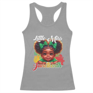 Juneteenth 1865 Little Miss Cute Melanin Black Girls Kids Racerback Tank Top TS09 Sport Gray Print Your Wear