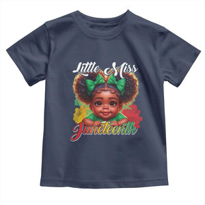 Juneteenth 1865 Little Miss Cute Melanin Black Girls Kids Toddler T Shirt TS09 Navy Print Your Wear