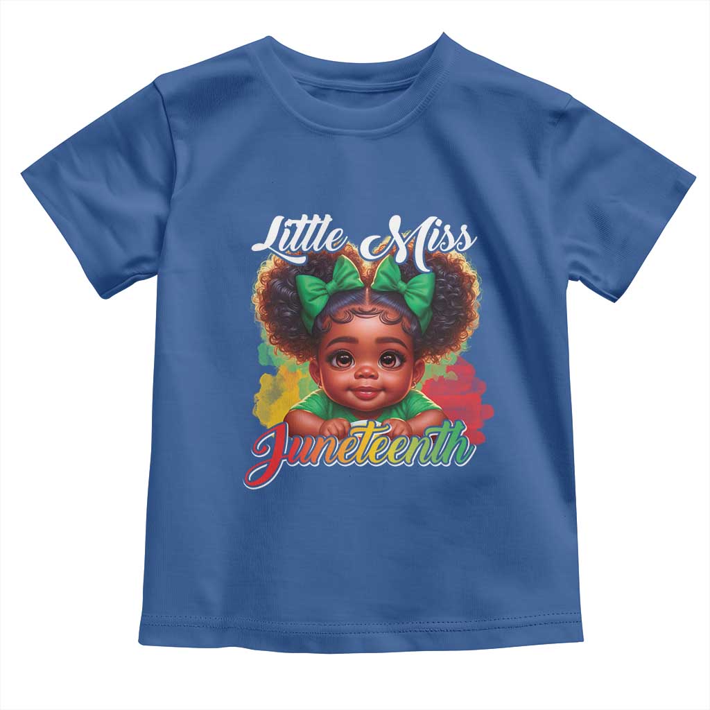 Juneteenth 1865 Little Miss Cute Melanin Black Girls Kids Toddler T Shirt TS09 Royal Blue Print Your Wear