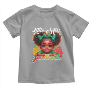 Juneteenth 1865 Little Miss Cute Melanin Black Girls Kids Toddler T Shirt TS09 Sport Gray Print Your Wear