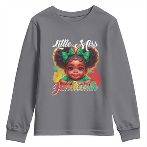 Juneteenth 1865 Little Miss Cute Melanin Black Girls Kids Youth Sweatshirt TS09 Charcoal Print Your Wear