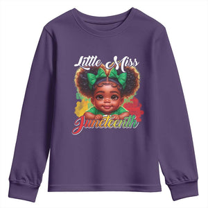 Juneteenth 1865 Little Miss Cute Melanin Black Girls Kids Youth Sweatshirt TS09 Purple Print Your Wear