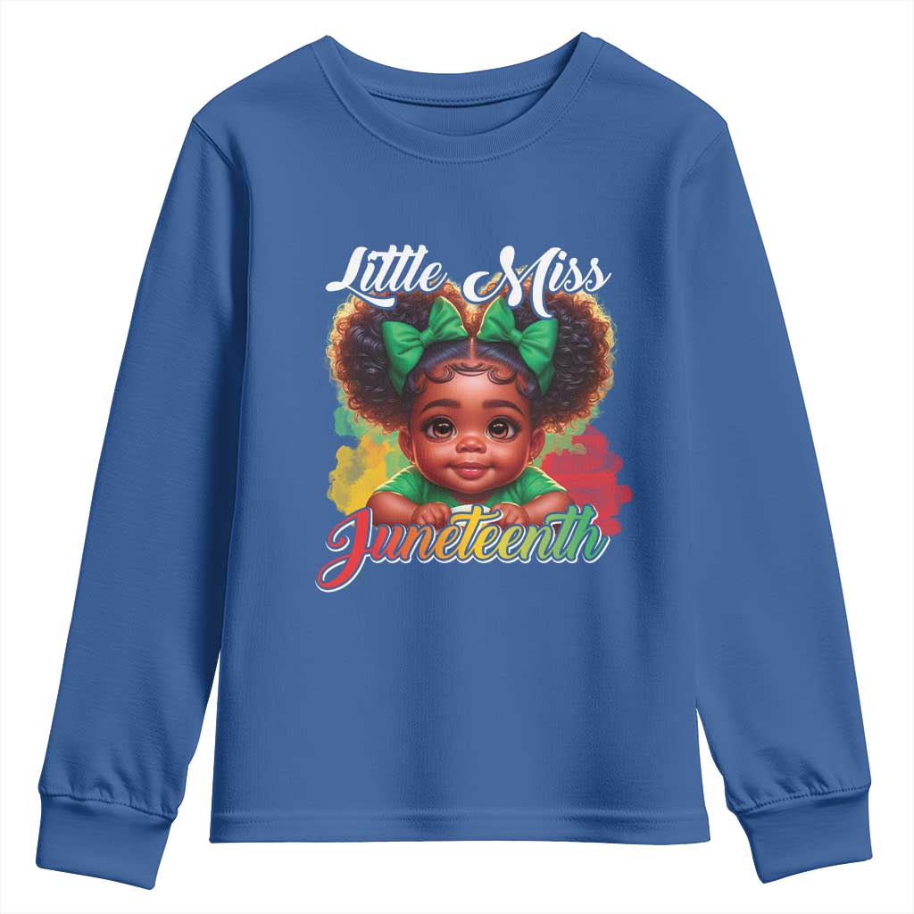 Juneteenth 1865 Little Miss Cute Melanin Black Girls Kids Youth Sweatshirt TS09 Royal Blue Print Your Wear