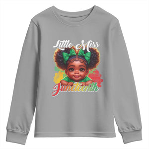 Juneteenth 1865 Little Miss Cute Melanin Black Girls Kids Youth Sweatshirt TS09 Sport Gray Print Your Wear