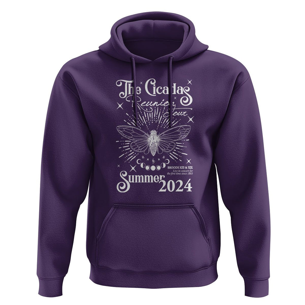 The Cicada Reunion U.S Tour 2024 Hoodie Broods XIII & XIX Cicadas Concert Fest TS09 Purple Print Your Wear