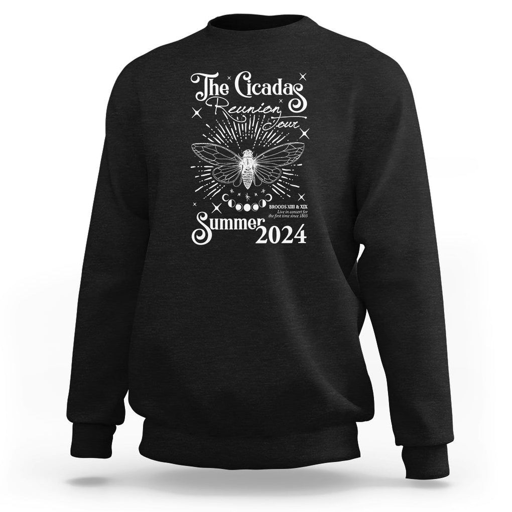 The Cicada Reunion U.S Tour 2024 Sweatshirt Broods XIII & XIX Cicadas Concert Fest TS09 Black Print Your Wear