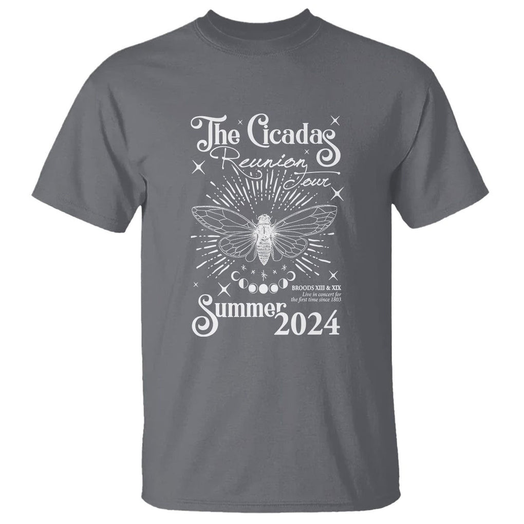 The Cicada Reunion U.S Tour 2024 T Shirt Broods XIII & XIX Cicadas Concert Fest TS09 Charcoal Print Your Wear