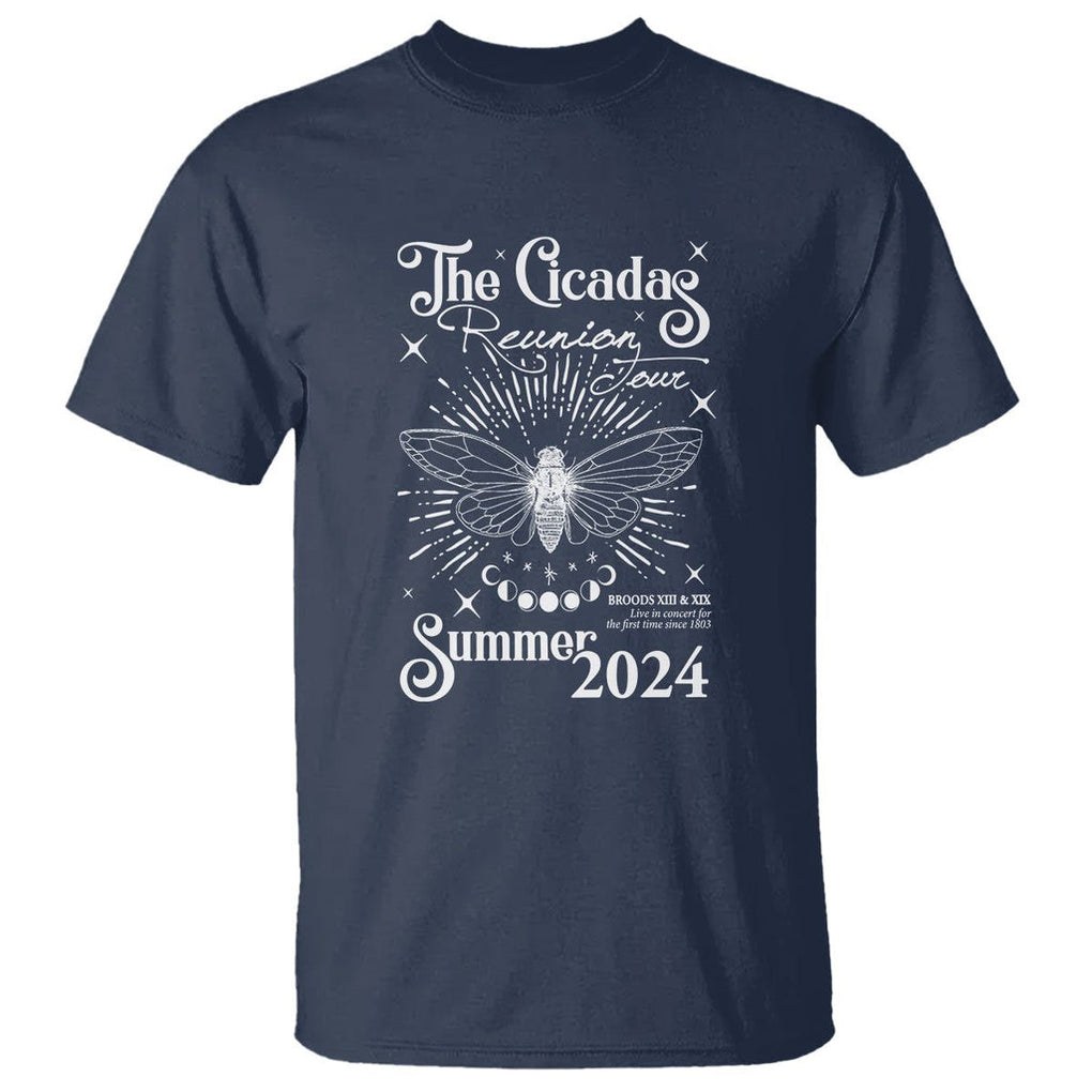 The Cicada Reunion U.S Tour 2024 T Shirt Broods XIII & XIX Cicadas Concert Fest TS09 Navy Print Your Wear