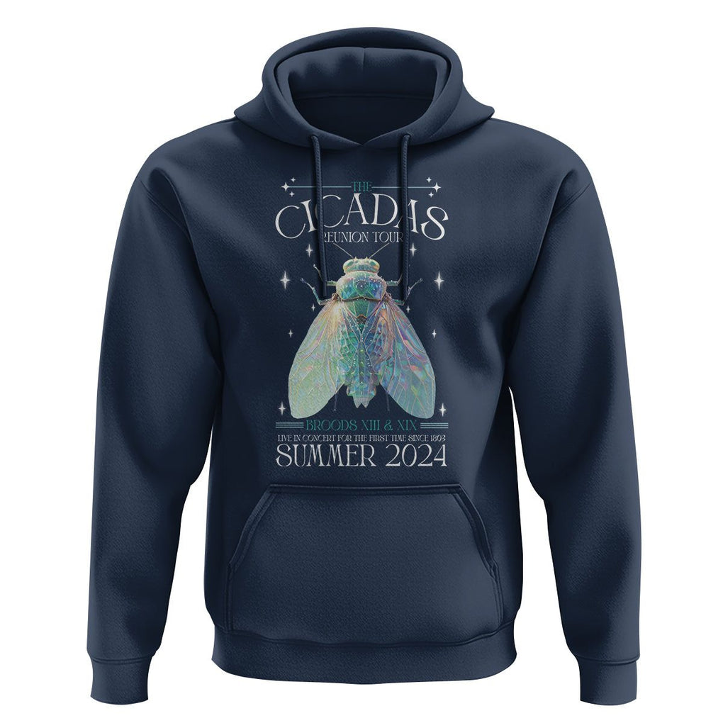 The Cicada Reunion U.S Tour 2024 Hoodie Broods XIII & XIX Cicadas Concert Fest TS09 Navy Print Your Wear