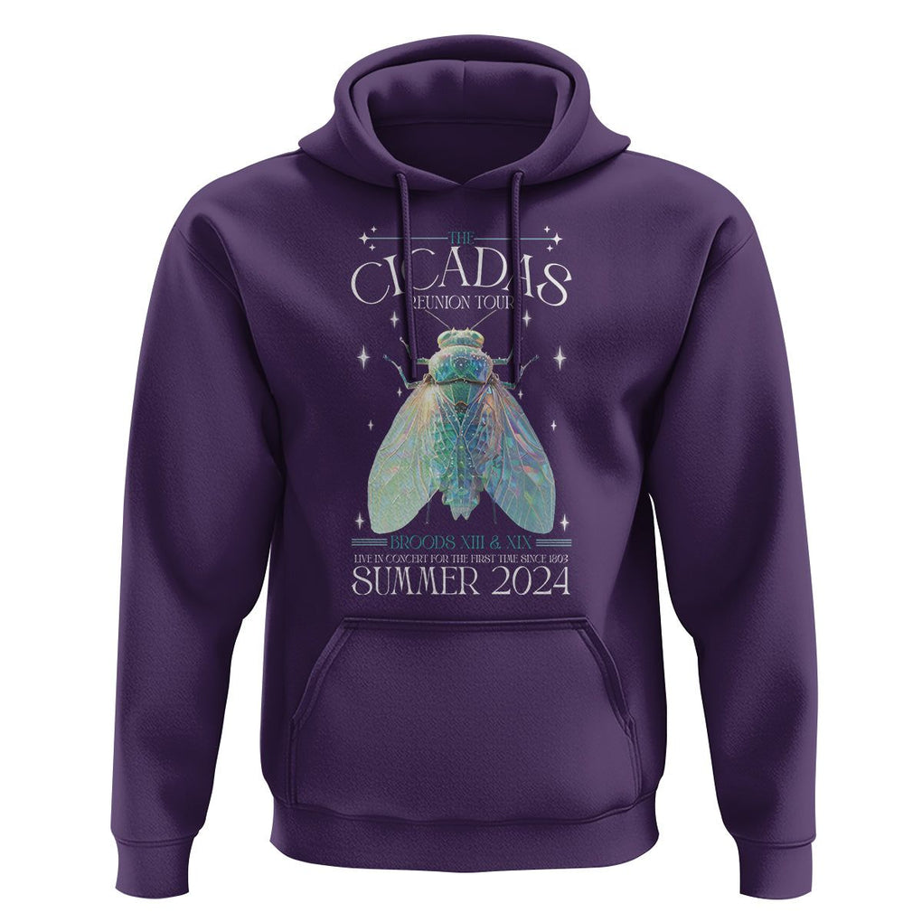 The Cicada Reunion U.S Tour 2024 Hoodie Broods XIII & XIX Cicadas Concert Fest TS09 Purple Print Your Wear