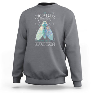 The Cicada Reunion U.S Tour 2024 Sweatshirt Broods XIII & XIX Cicadas Concert Fest TS09 Charcoal Print Your Wear