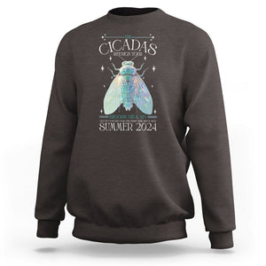 The Cicada Reunion U.S Tour 2024 Sweatshirt Broods XIII & XIX Cicadas Concert Fest TS09 Dark Chocolate Print Your Wear