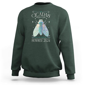 The Cicada Reunion U.S Tour 2024 Sweatshirt Broods XIII & XIX Cicadas Concert Fest TS09 Dark Forest Green Print Your Wear