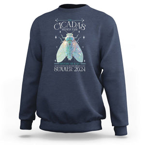 The Cicada Reunion U.S Tour 2024 Sweatshirt Broods XIII & XIX Cicadas Concert Fest TS09 Navy Print Your Wear