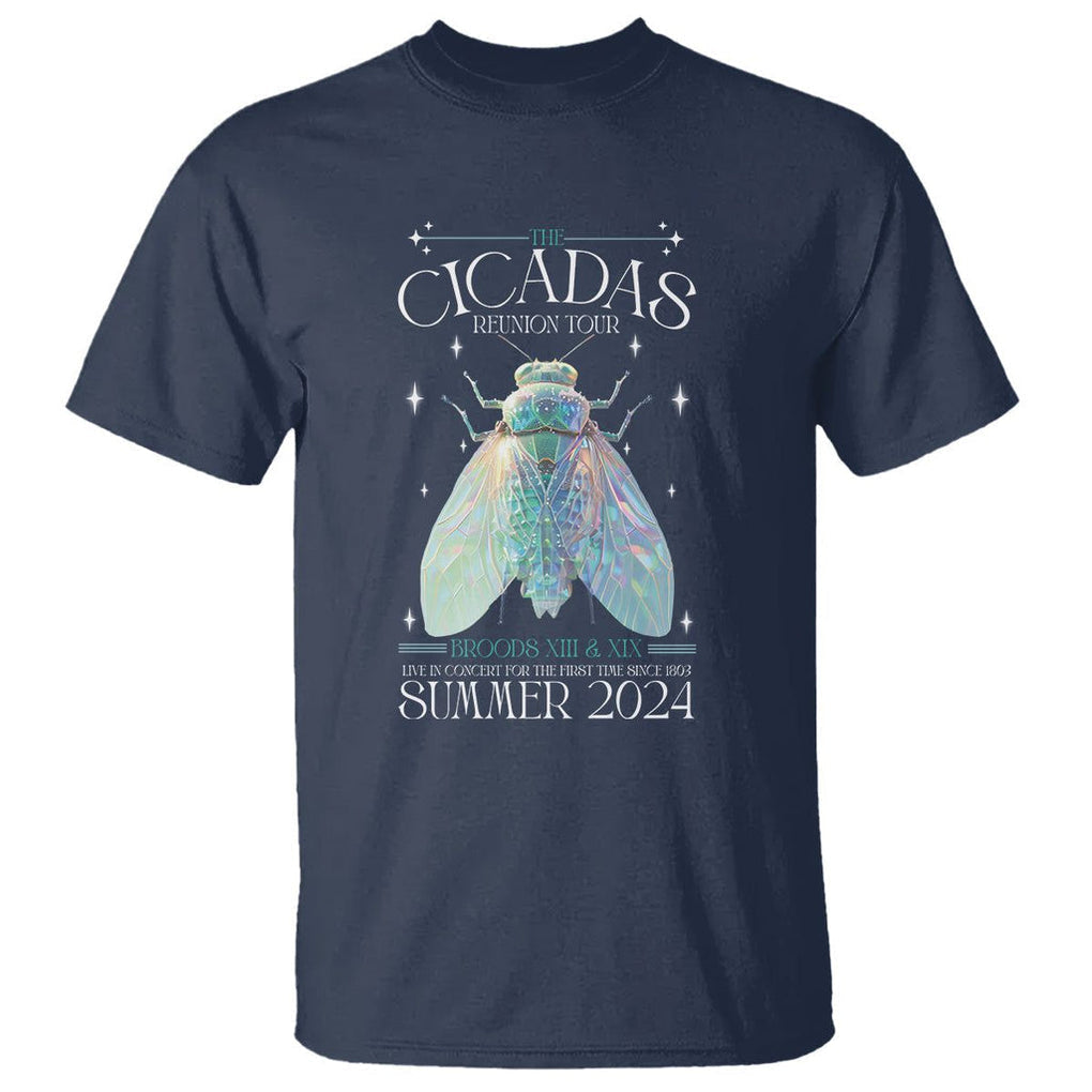 The Cicada Reunion U.S Tour 2024 T Shirt Broods XIII & XIX Cicadas Concert Fest TS09 Navy Print Your Wear