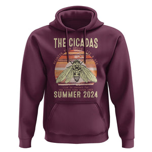 The Cicada Reunion U.S Tour 2024 Hoodie Broods XIII & XIX Summer Cicadas Concert Fest TS09 Maroon Print Your Wear