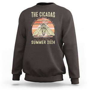 The Cicada Reunion U.S Tour 2024 Sweatshirt Broods XIII & XIX Summer Cicadas Concert Fest TS09 Dark Chocolate Print Your Wear