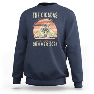 The Cicada Reunion U.S Tour 2024 Sweatshirt Broods XIII & XIX Summer Cicadas Concert Fest TS09 Navy Print Your Wear