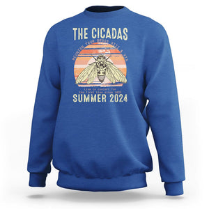 The Cicada Reunion U.S Tour 2024 Sweatshirt Broods XIII & XIX Summer Cicadas Concert Fest TS09 Royal Blue Print Your Wear