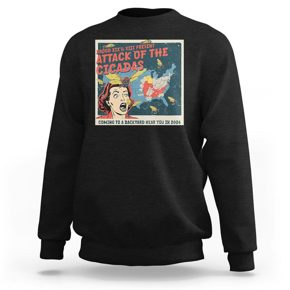 Funny Attack Of The Cicadas U.S Tour 2024 Sweatshirt TS09 Black Print Your Wear