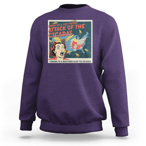 Funny Attack Of The Cicadas U.S Tour 2024 Sweatshirt TS09 Purple Print Your Wear