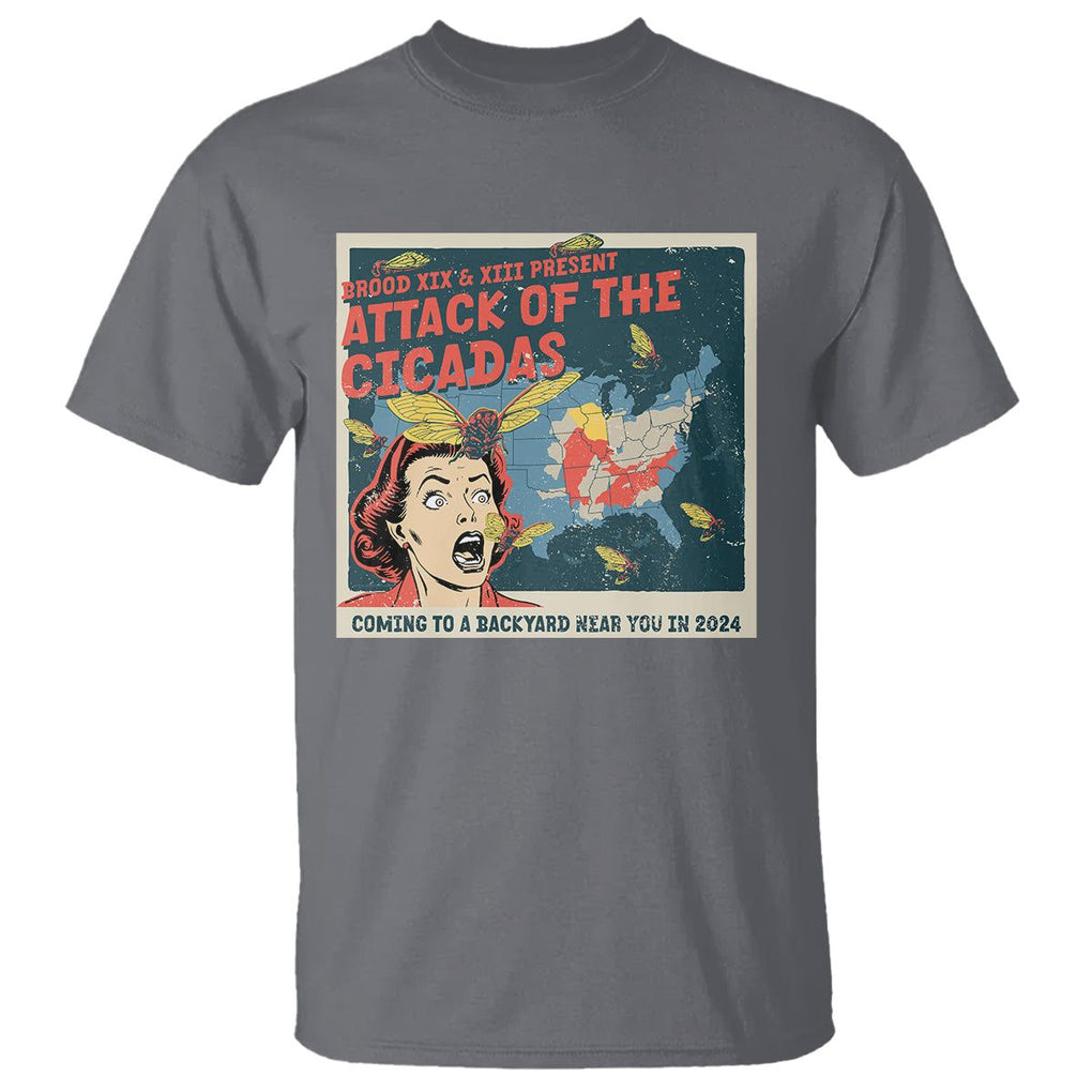 Funny Attack Of The Cicadas U.S Tour 2024 T Shirt TS09 Charcoal Print Your Wear