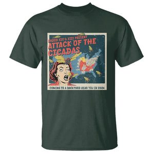 Funny Attack Of The Cicadas U.S Tour 2024 T Shirt TS09 Dark Forest Green Print Your Wear