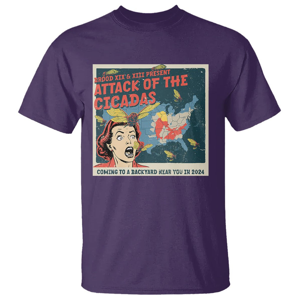 Funny Attack Of The Cicadas U.S Tour 2024 T Shirt TS09 Purple Print Your Wear