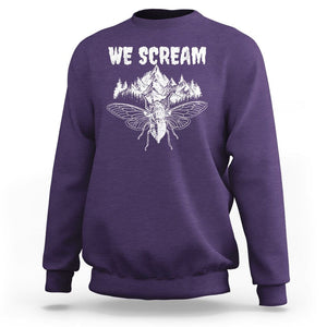 We Scream Funny Summer Cicada Sweatshirt TS09 Purple Print Your Wear