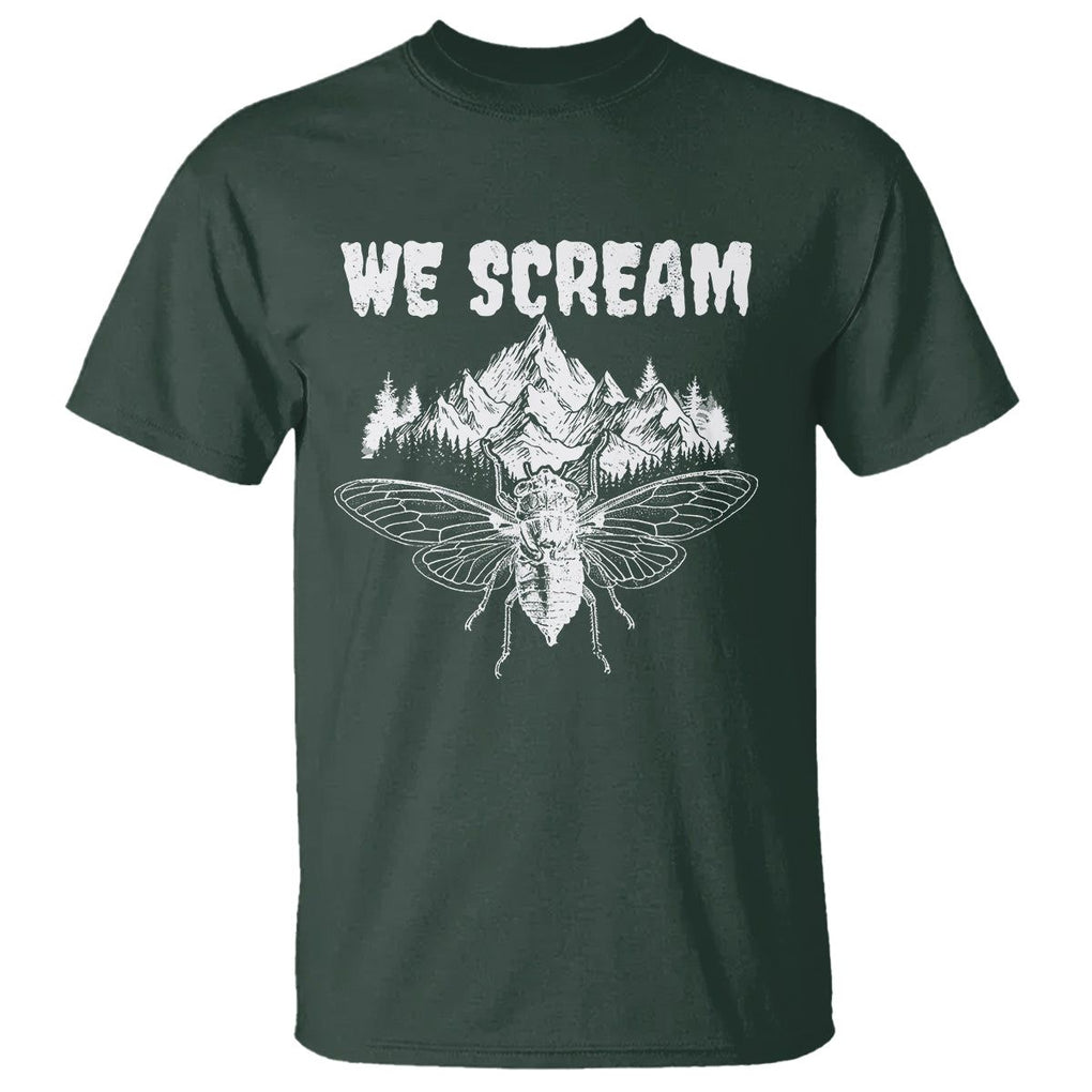 We Scream Funny Summer Cicada T Shirt TS09 Dark Forest Green Print Your Wear