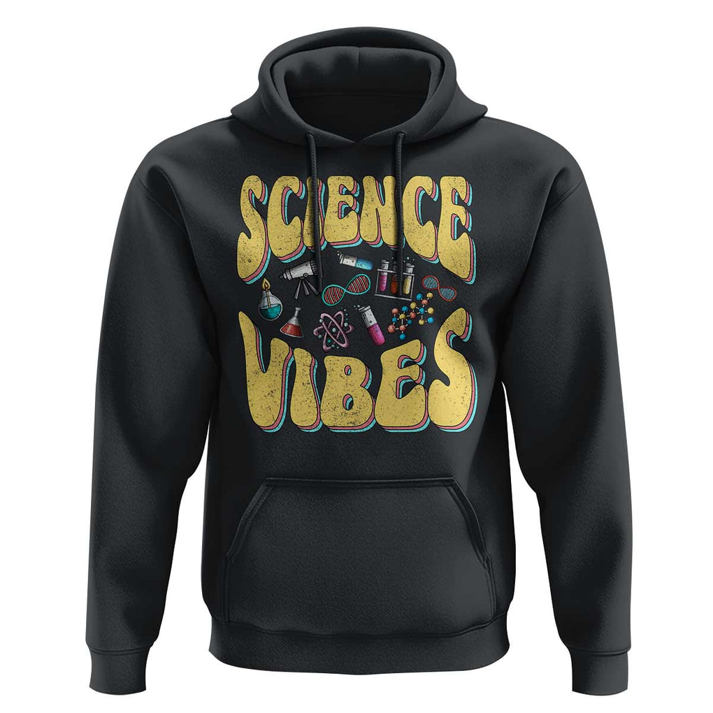 Science Vibes Back To School Retro Groovy Teacher Hoodie TS09 Black Print Your Wear