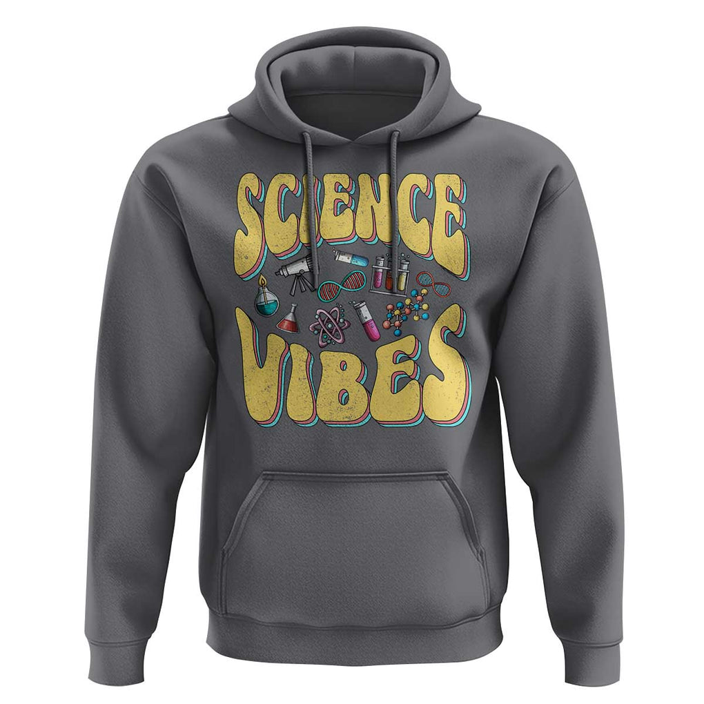 Science Vibes Back To School Retro Groovy Teacher Hoodie TS09 Charcoal Print Your Wear