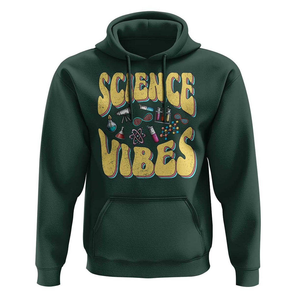 Science Vibes Back To School Retro Groovy Teacher Hoodie TS09 Dark Forest Green Print Your Wear