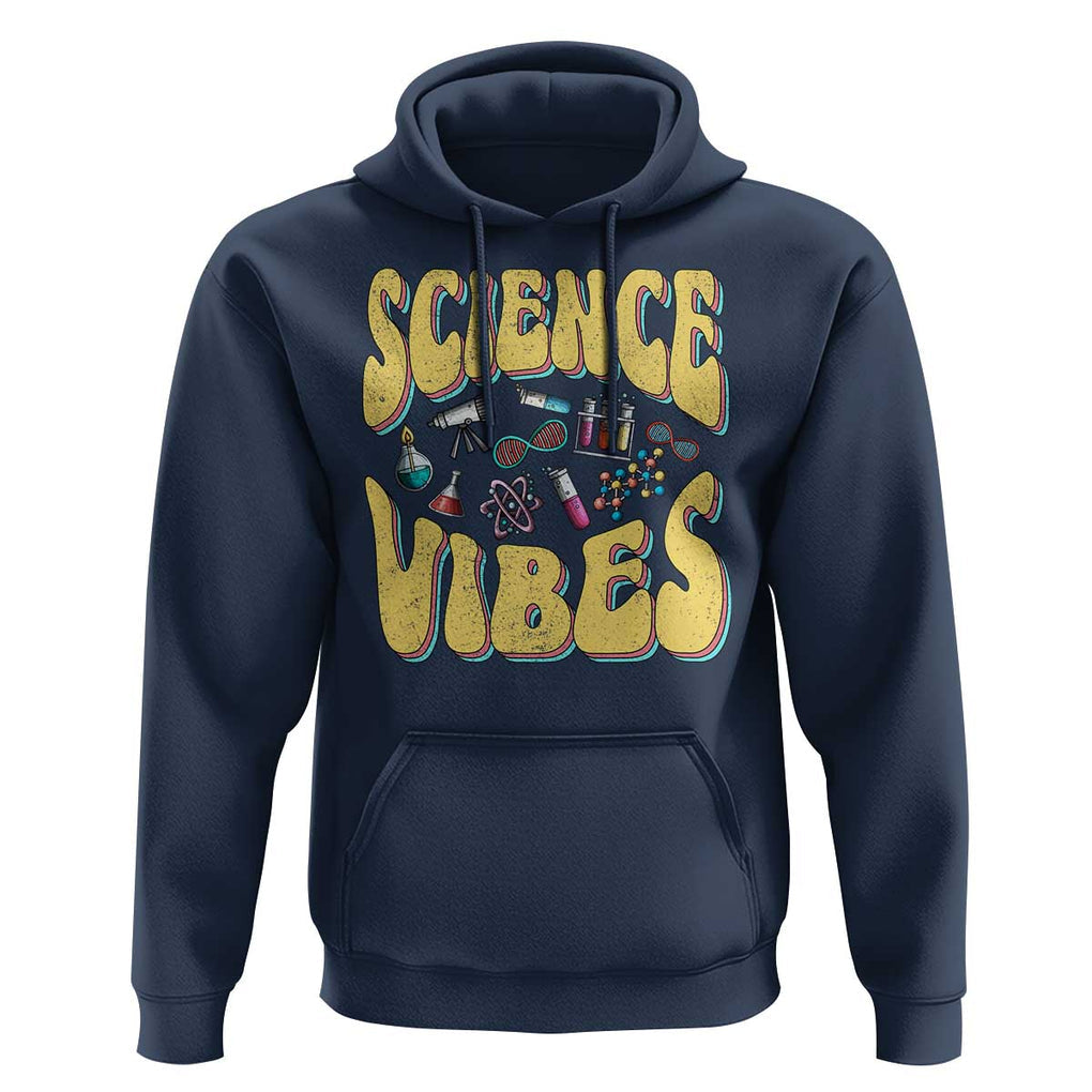Science Vibes Back To School Retro Groovy Teacher Hoodie TS09 Navy Print Your Wear