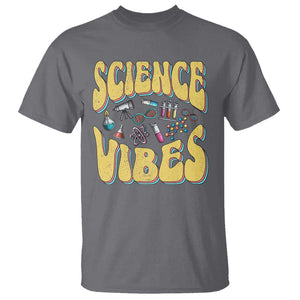 Science Vibes Back To School Retro Groovy Teacher T Shirt TS09 Charcoal Print Your Wear