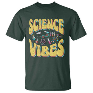 Science Vibes Back To School Retro Groovy Teacher T Shirt TS09 Dark Forest Green Print Your Wear