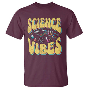 Science Vibes Back To School Retro Groovy Teacher T Shirt TS09 Maroon Print Your Wear