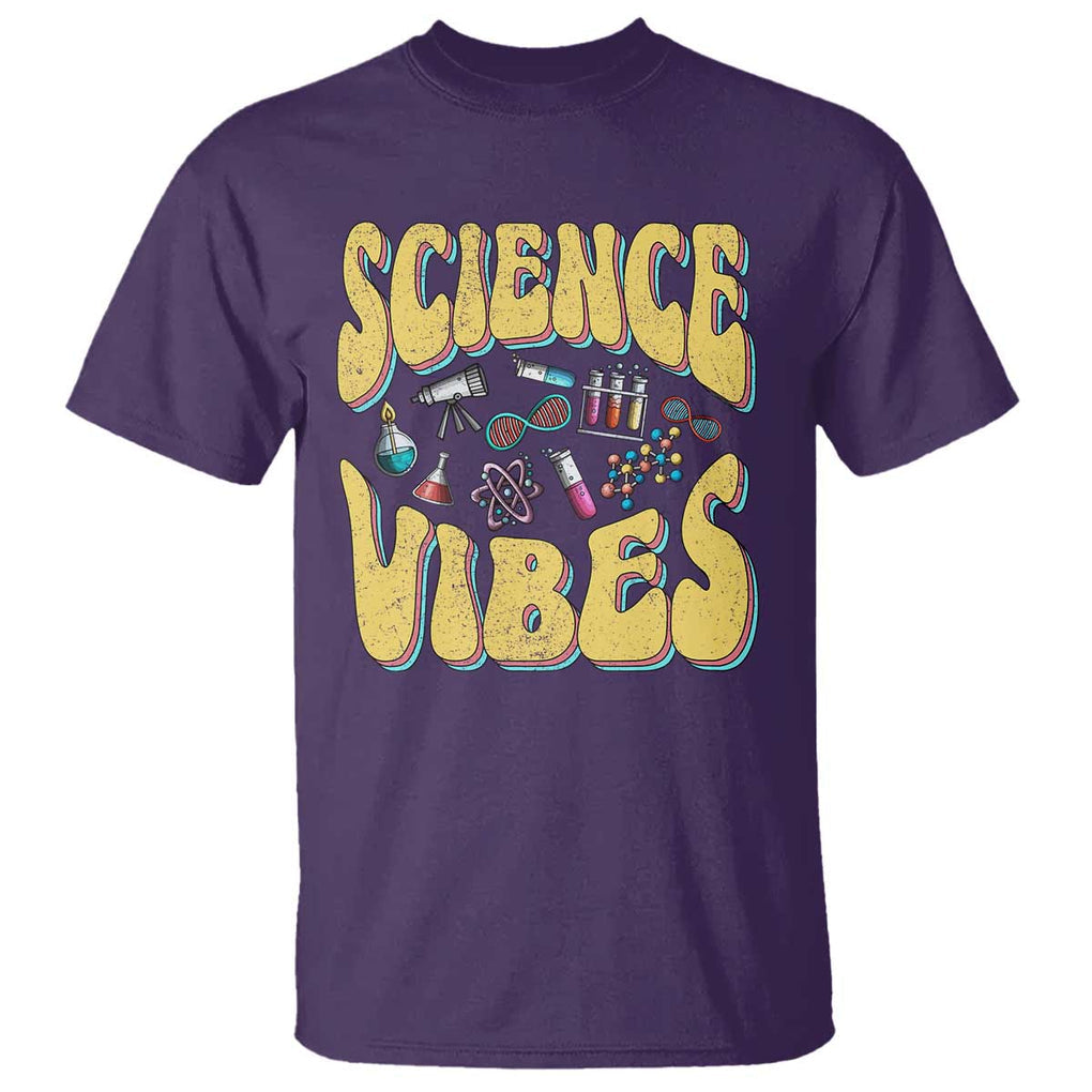 Science Vibes Back To School Retro Groovy Teacher T Shirt TS09 Purple Print Your Wear