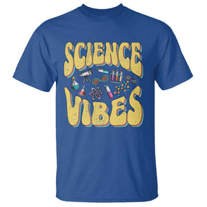 Science Vibes Back To School Retro Groovy Teacher T Shirt TS09 Royal Blue Print Your Wear