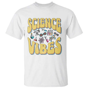 Science Vibes Back To School Retro Groovy Teacher T Shirt TS09 White Print Your Wear