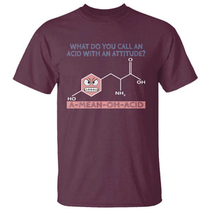 Funny Chemistry T Shirt Why Do You Call An Acid With An Attitude TS09 Maroon Print Your Wear