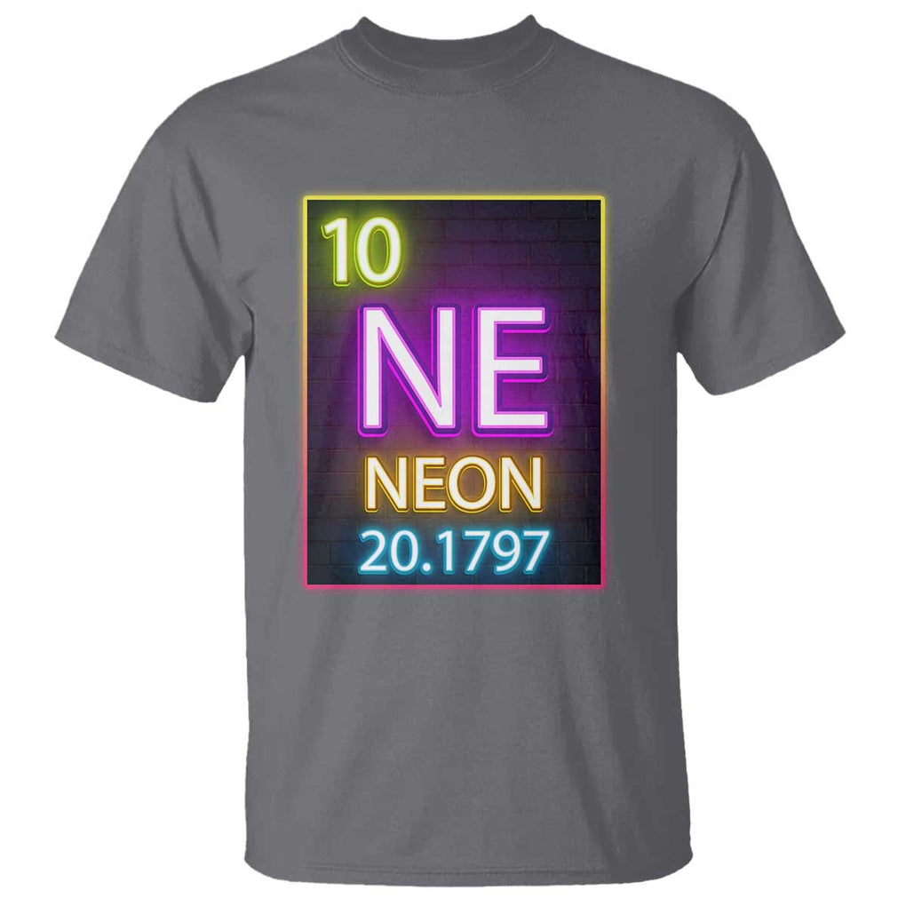 Chemistry Teacher Neon Periodic Table T Shirt TS09 Charcoal Print Your Wear